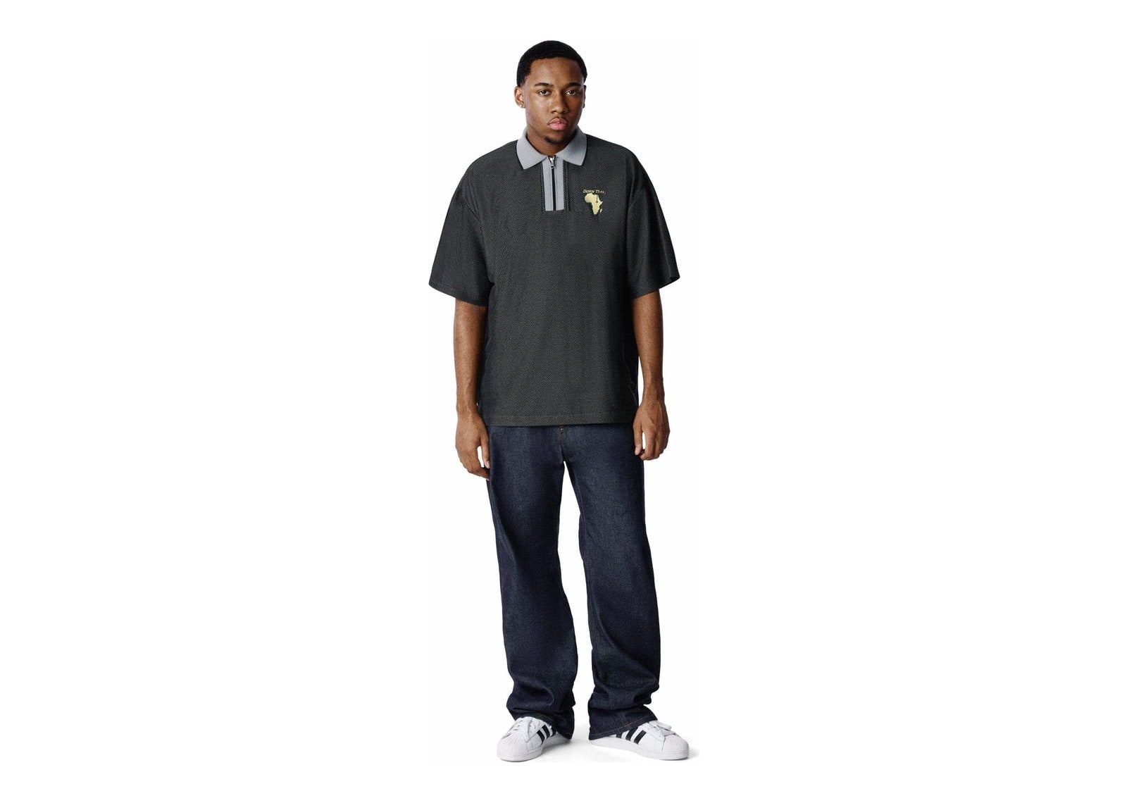 Denim Tears Masters Metallic Quarter-Zip Polo - görsel 2