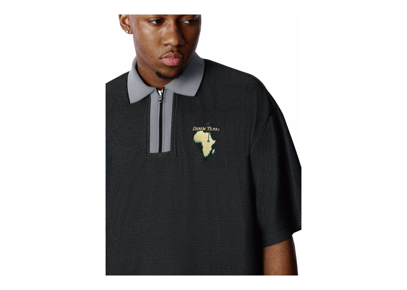 Denim Tears Masters Metallic Quarter-Zip Polo - görsel 4