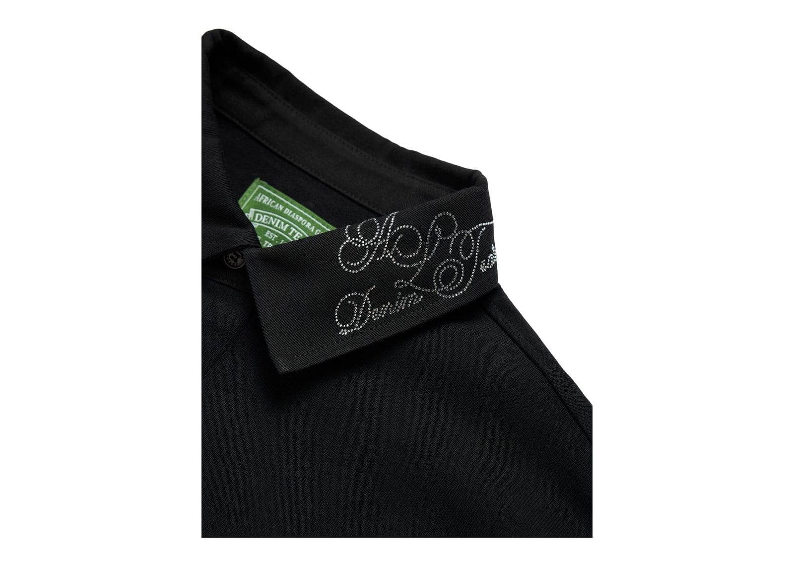 Denim Tears NAACP Velvet Studded Long Sleeve Polo Black - görsel 3
