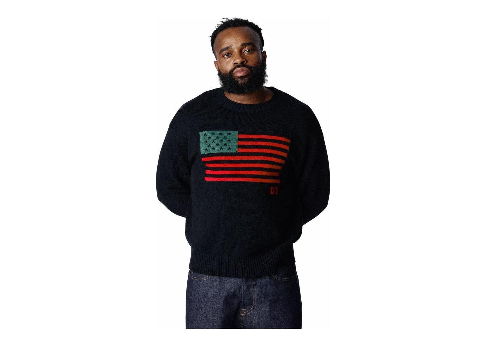 Denim Tears Pan-African American Sweater Black - görsel 4