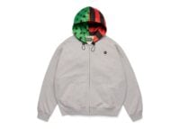Denim Tears Pan African Peace Wreath Zip Up Hoodie Grey