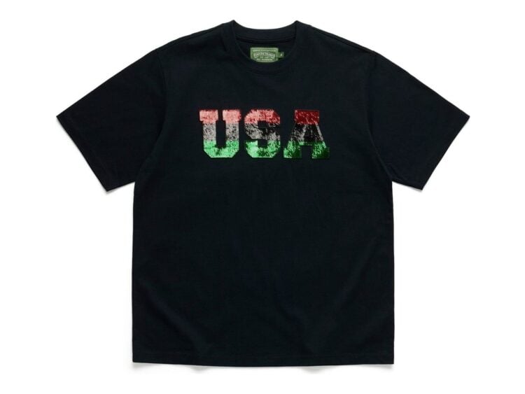 Denim Tears Pan-African Sequin USA Tee Black