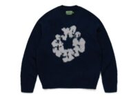 Denim Tears Pilled Cotton Wreath Sweater Navy