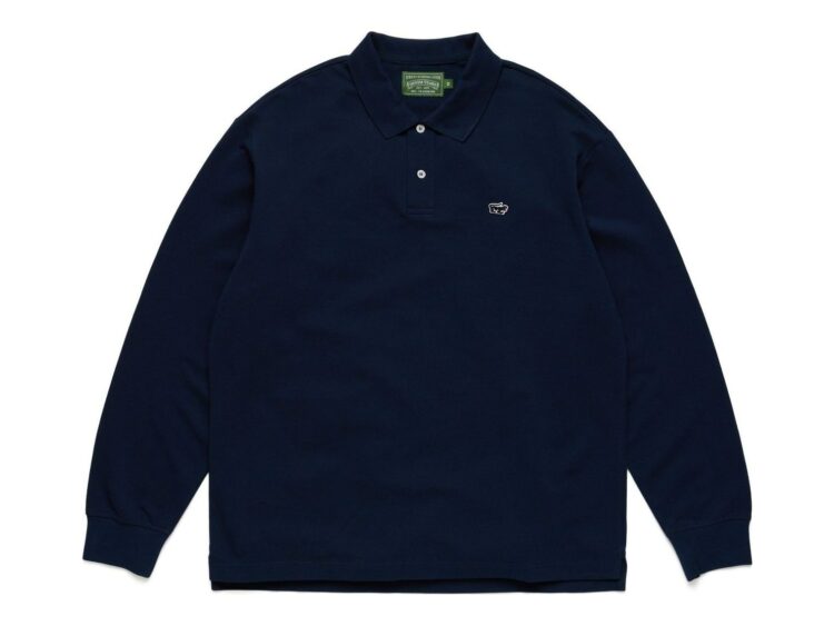 Denim Tears Pique Panther Long Sleeve Polo Navy
