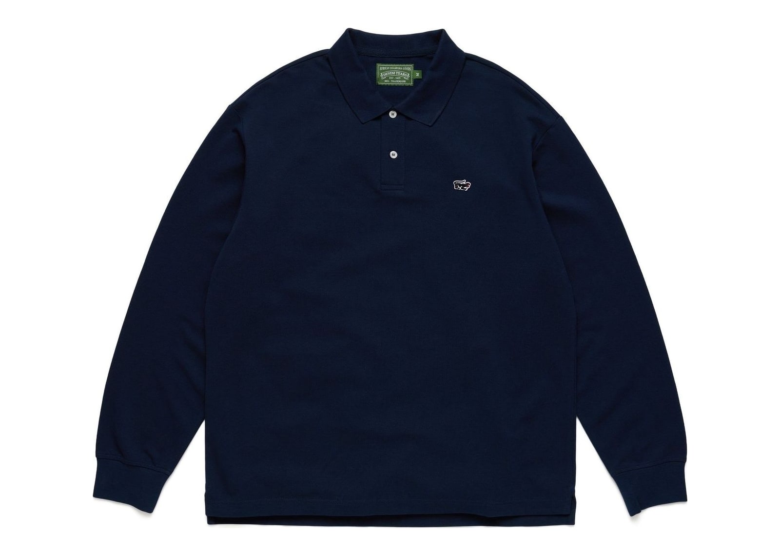 Denim Tears Pique Panther Long Sleeve Polo Navy