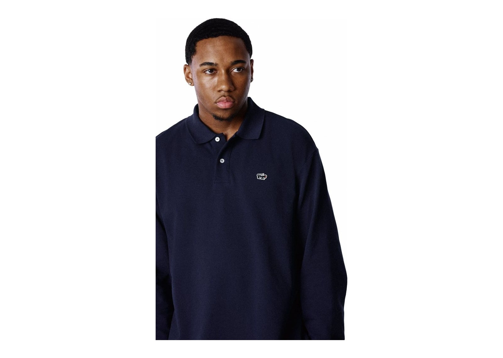 Denim Tears Pique Panther Long Sleeve Polo Navy - görsel 3