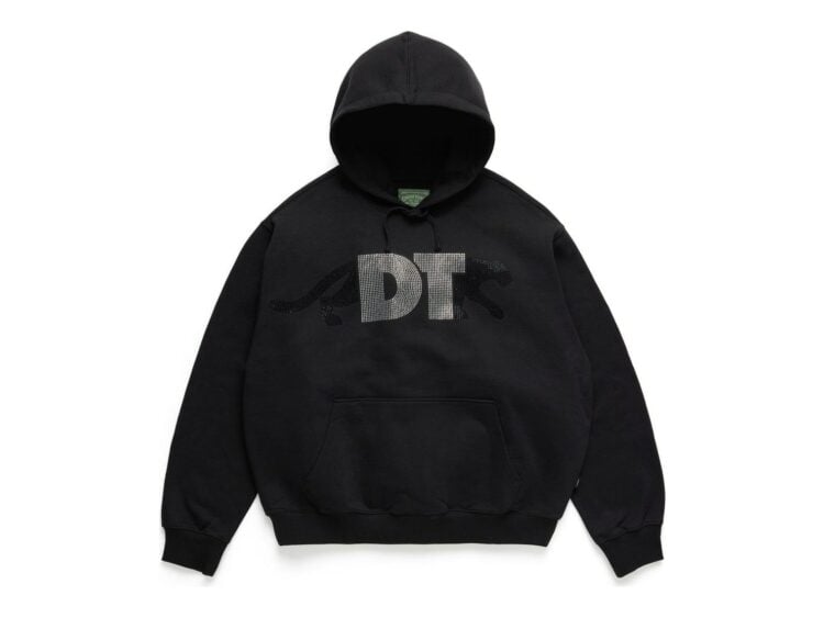 Denim Tears Rhinestone DT Panther Pullover Hoodie Black