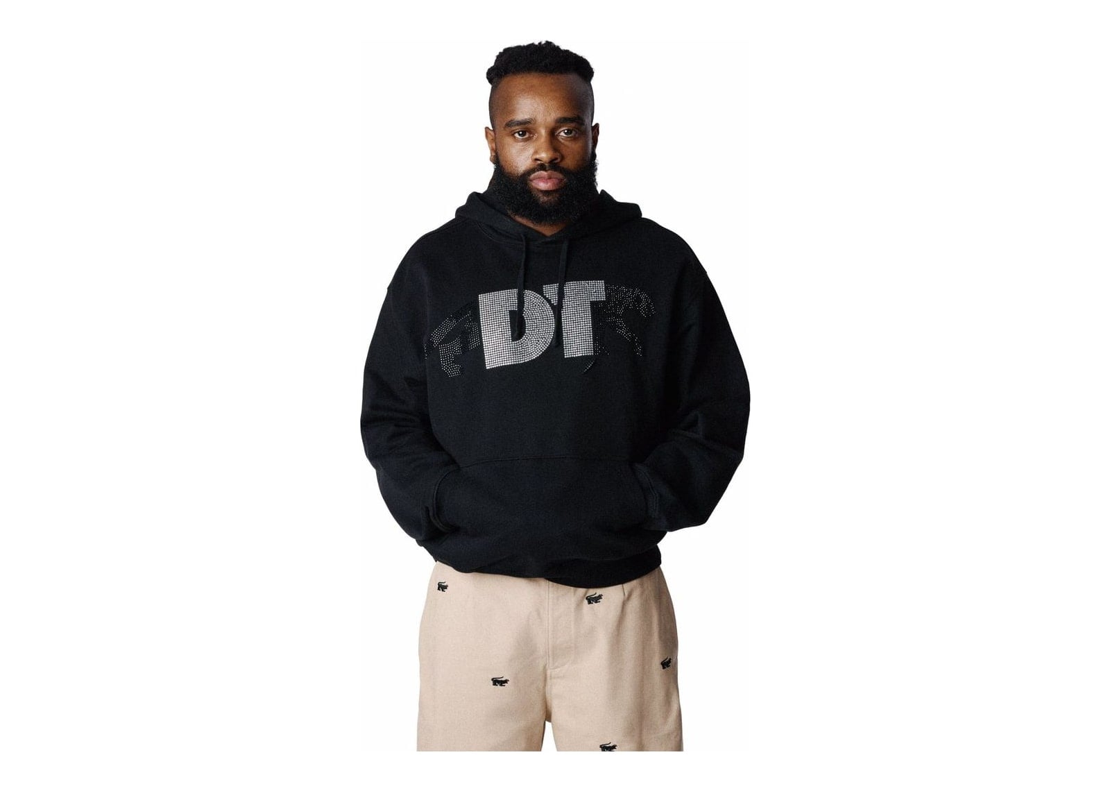 Denim Tears Rhinestone DT Panther Pullover Hoodie Black - görsel 3