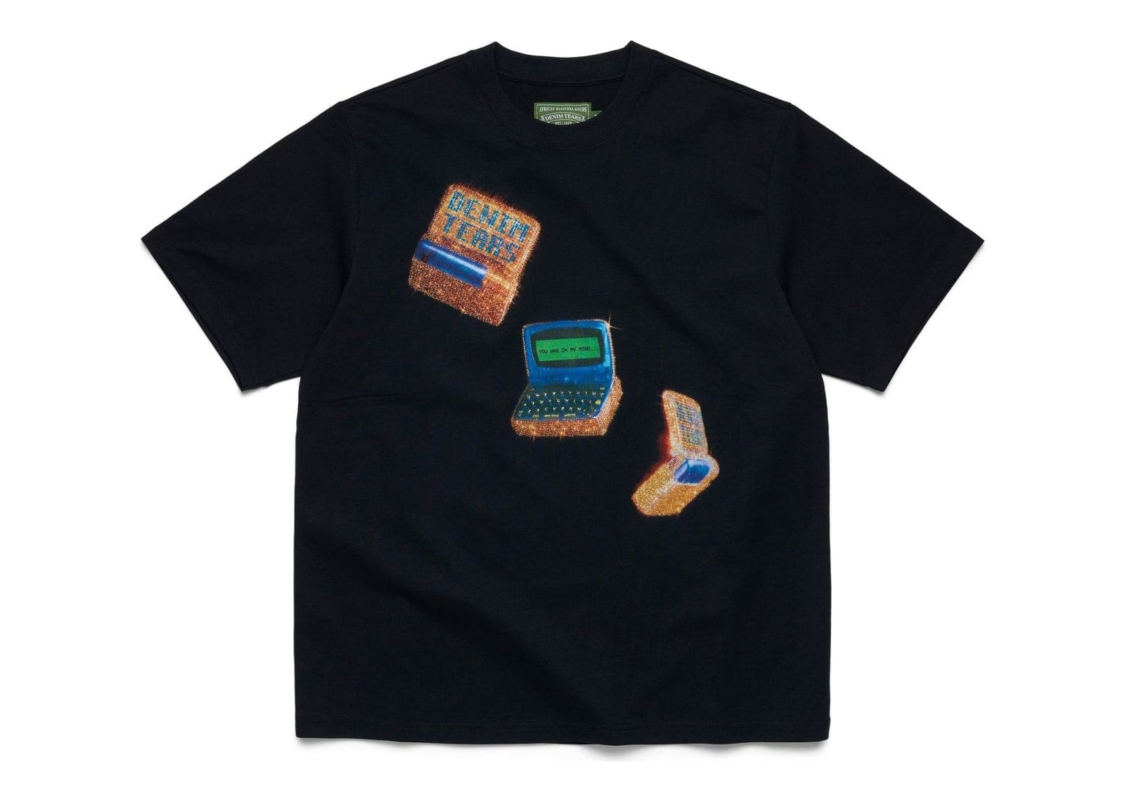 Denim Tears Two-Way Pager Tee Black