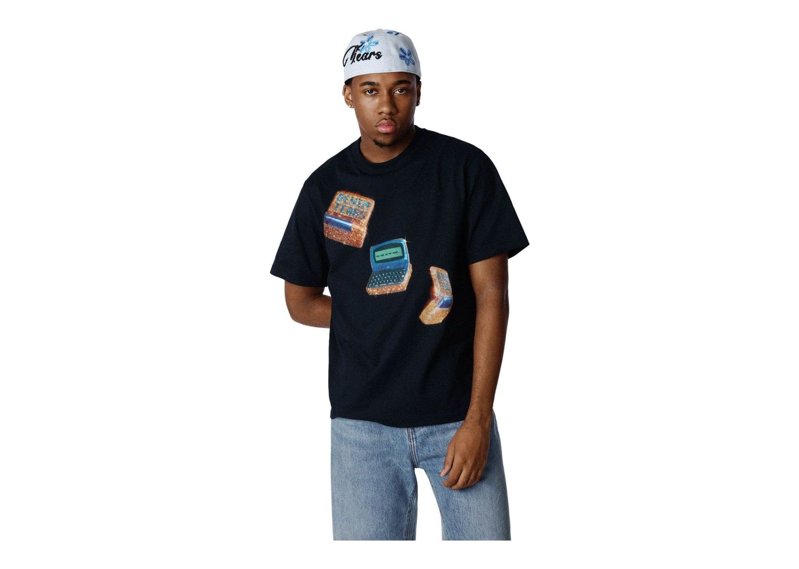 Denim Tears Two-Way Pager Tee Black - görsel 3
