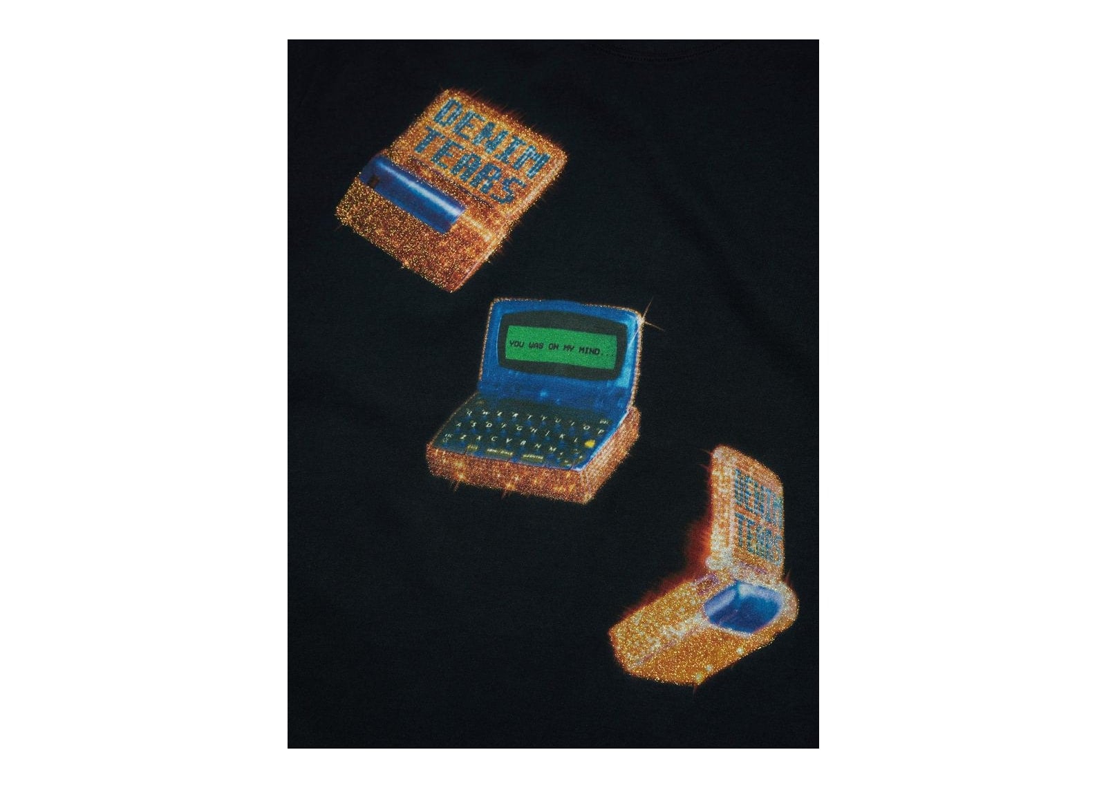 Denim Tears Two-Way Pager Tee Black - görsel 4