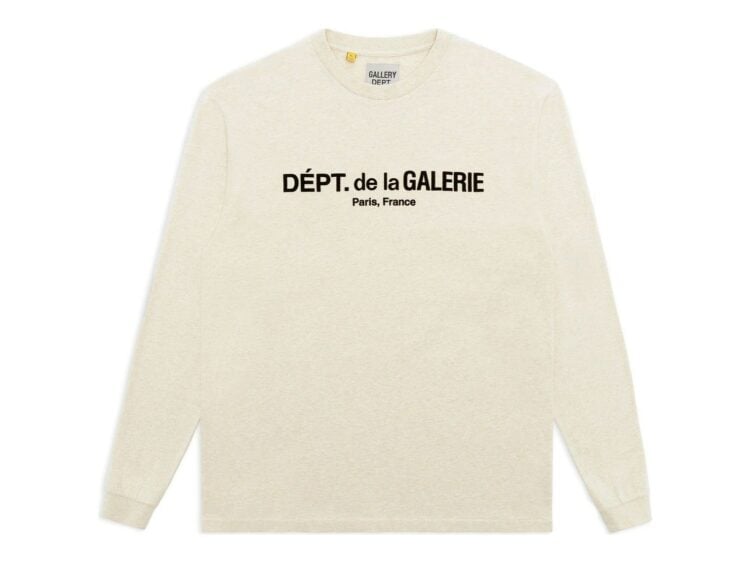 Gallery Dept. French Logo Lux L/S Tee Heather Oatmeal