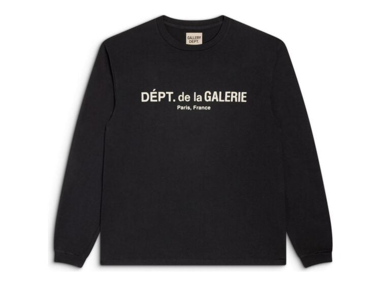 Gallery Dept. French Logo Lux L/S Tee Washed Black