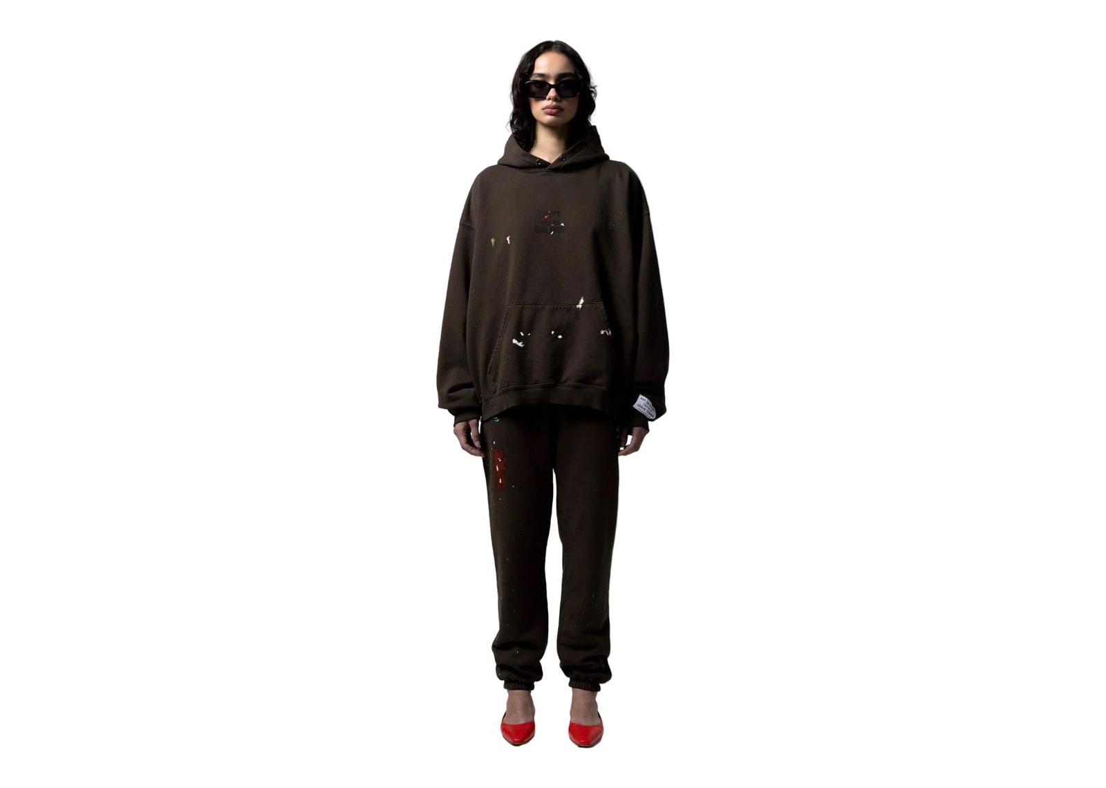 Gallery Dept. French Logo Painted Hoodie Sepia - görsel 6
