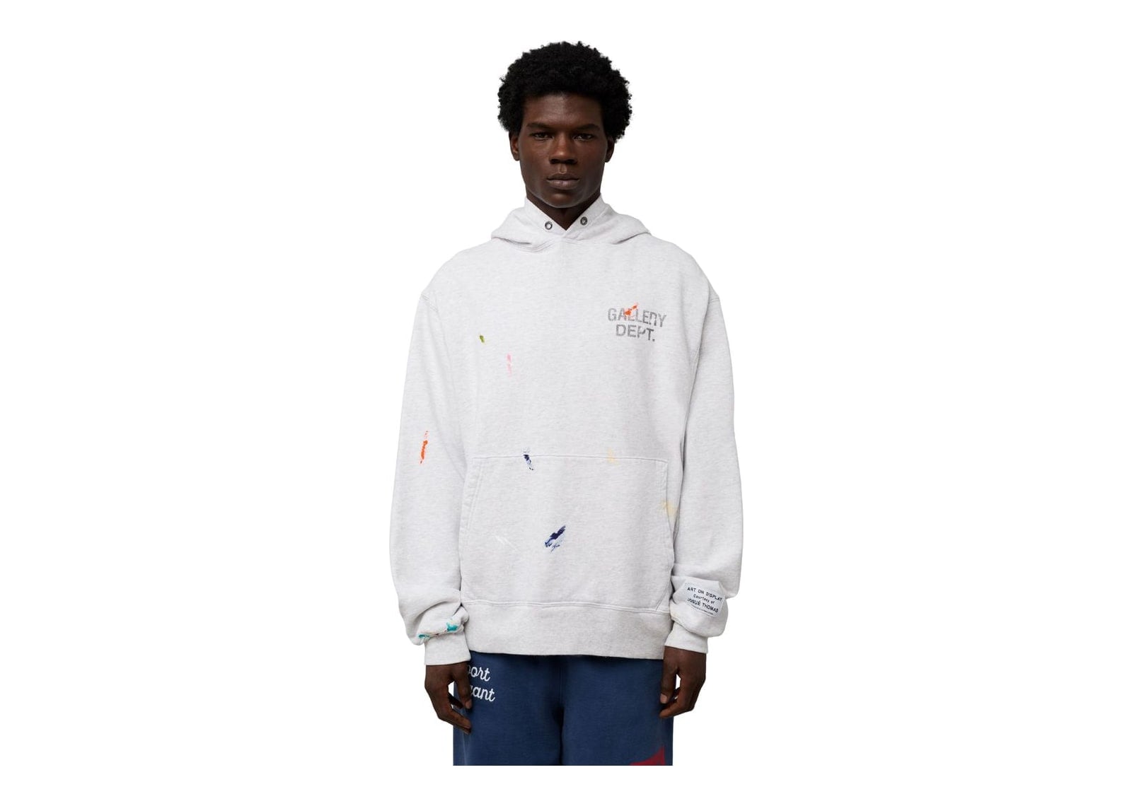 Gallery Dept. GD Paint Logo Hoodie Light Heather Grey - görsel 3