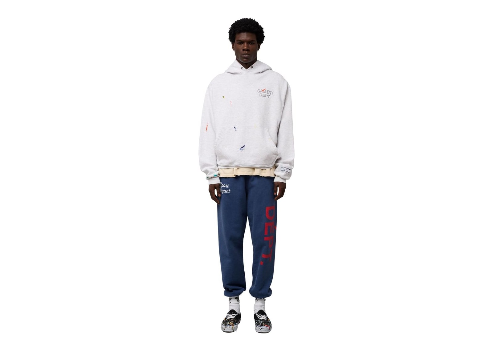 Gallery Dept. GD Paint Logo Hoodie Light Heather Grey - görsel 5