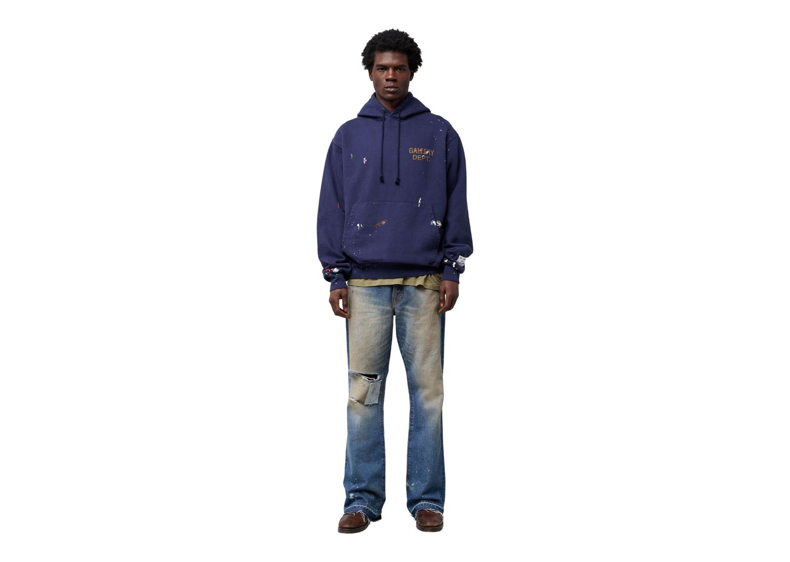 Gallery Dept. GD Paint Logo Hoodie Vintage Navy - görsel 5