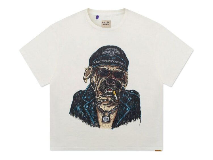 Gallery Dept. Oct Biker Dog Tee Light Archival White
