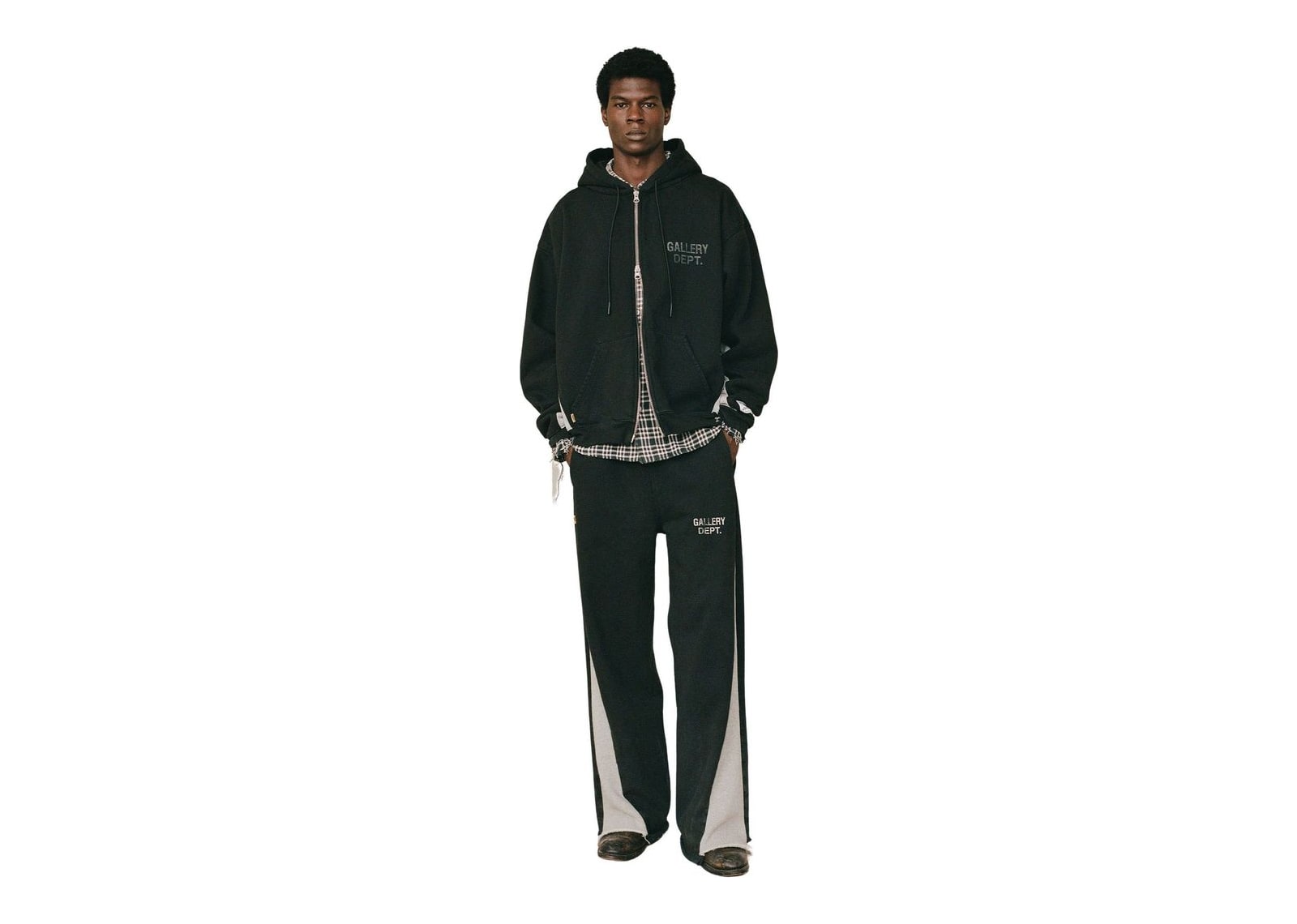 Gallery Dept. Twisted Leg Sweatpant Flare Washed Black/Heather Grey - görsel 3