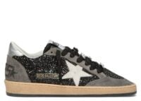 Golden Goose Ball-Star LTD Black Glitter Gray Suede Skins (W)