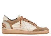 Golden Goose Ball-Star LTD White Leather Tobacco Suede White Star
