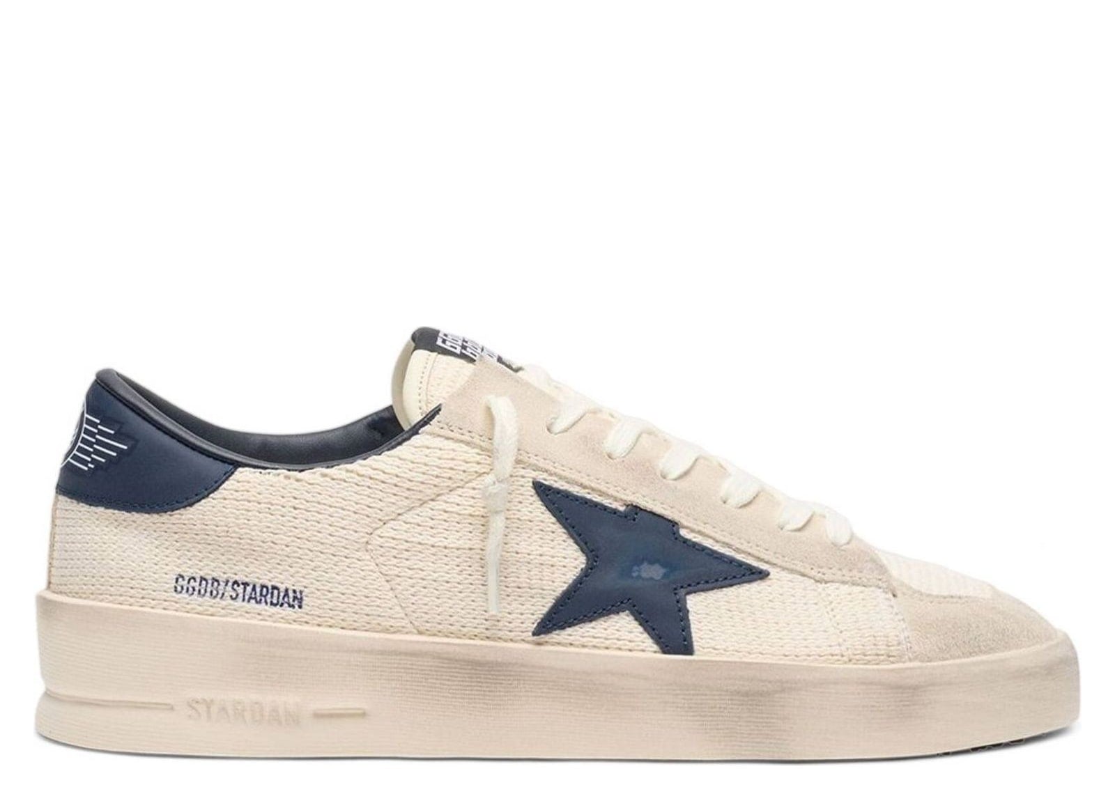 Golden Goose Stardan White Mesh Beige Suede Blue Star