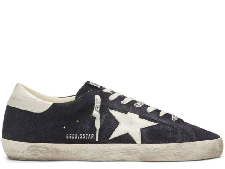 Golden Goose Super-Star Dark Blue Suede White Star