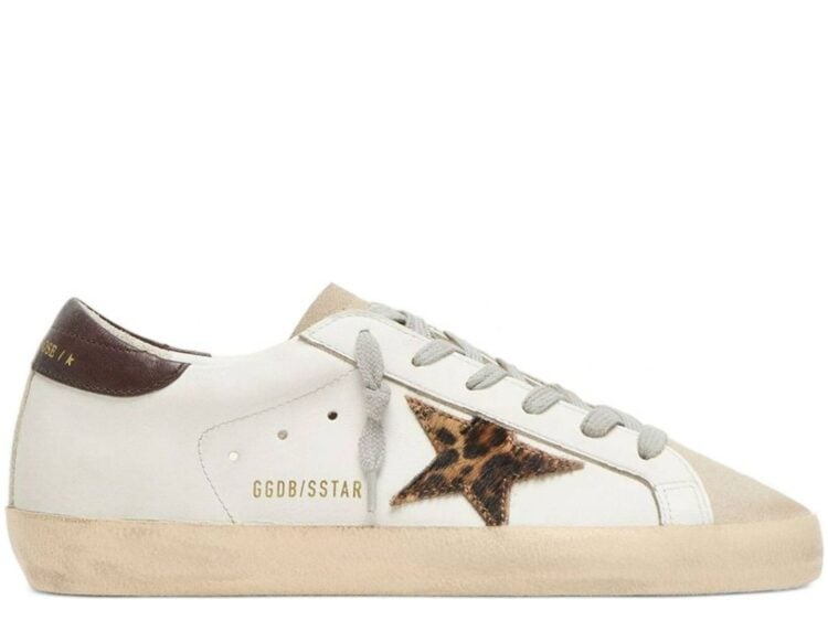 Golden Goose Super-Star White Leather Leopard Print Star (W)