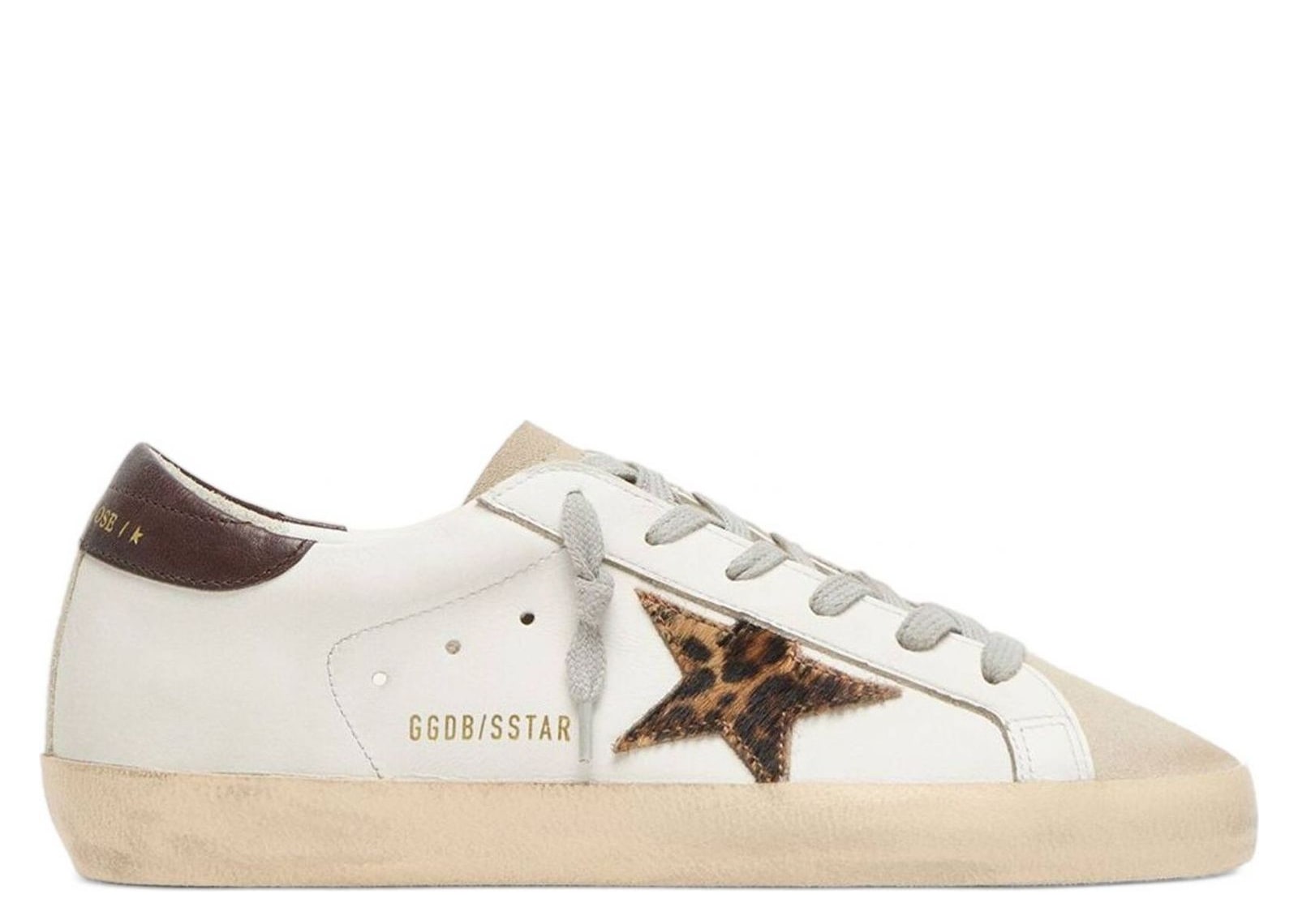Golden Goose Super-Star White Leather Leopard Print Star (W)