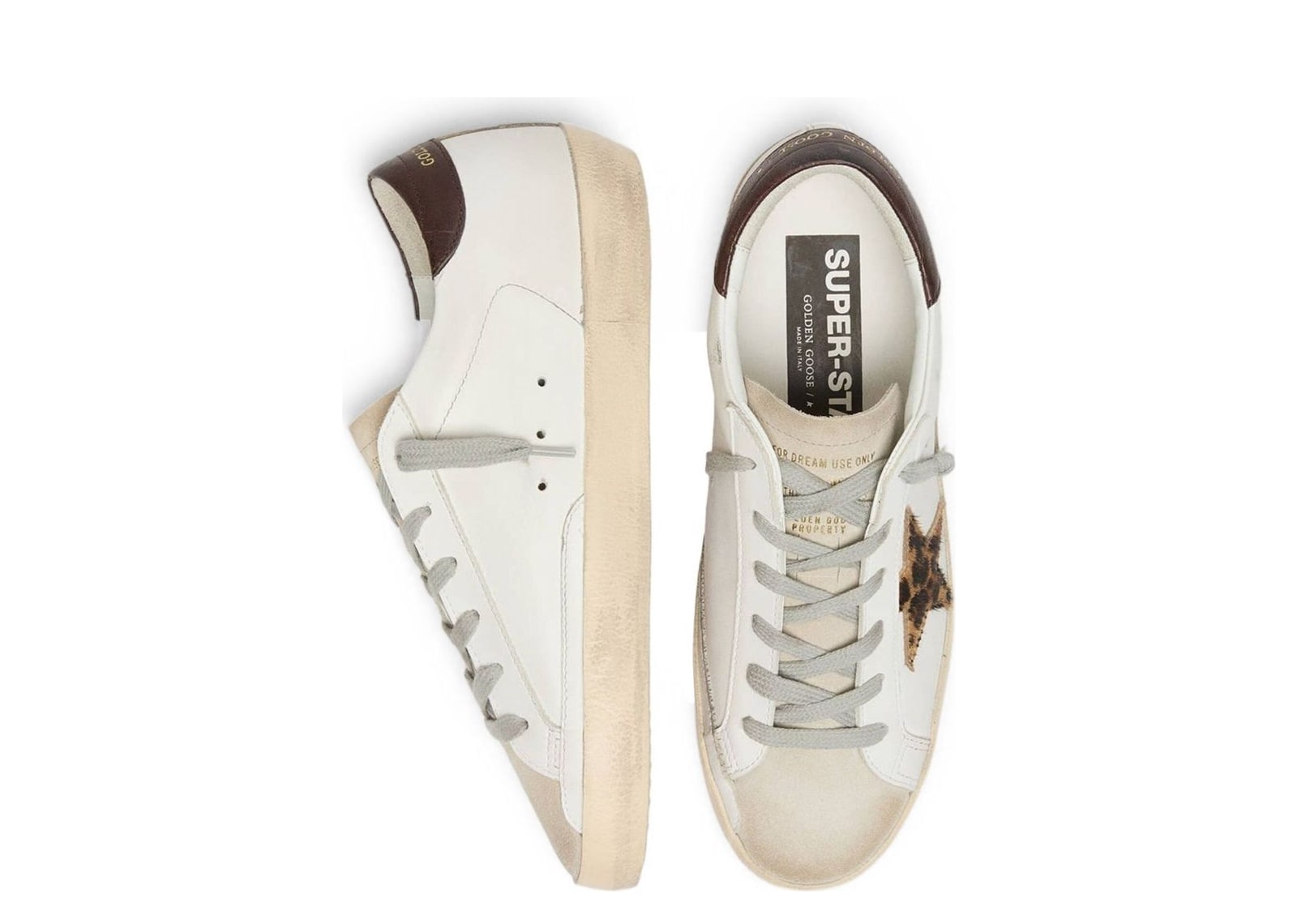 Golden Goose Super-Star White Leather Leopard Print Star (W) - görsel 3