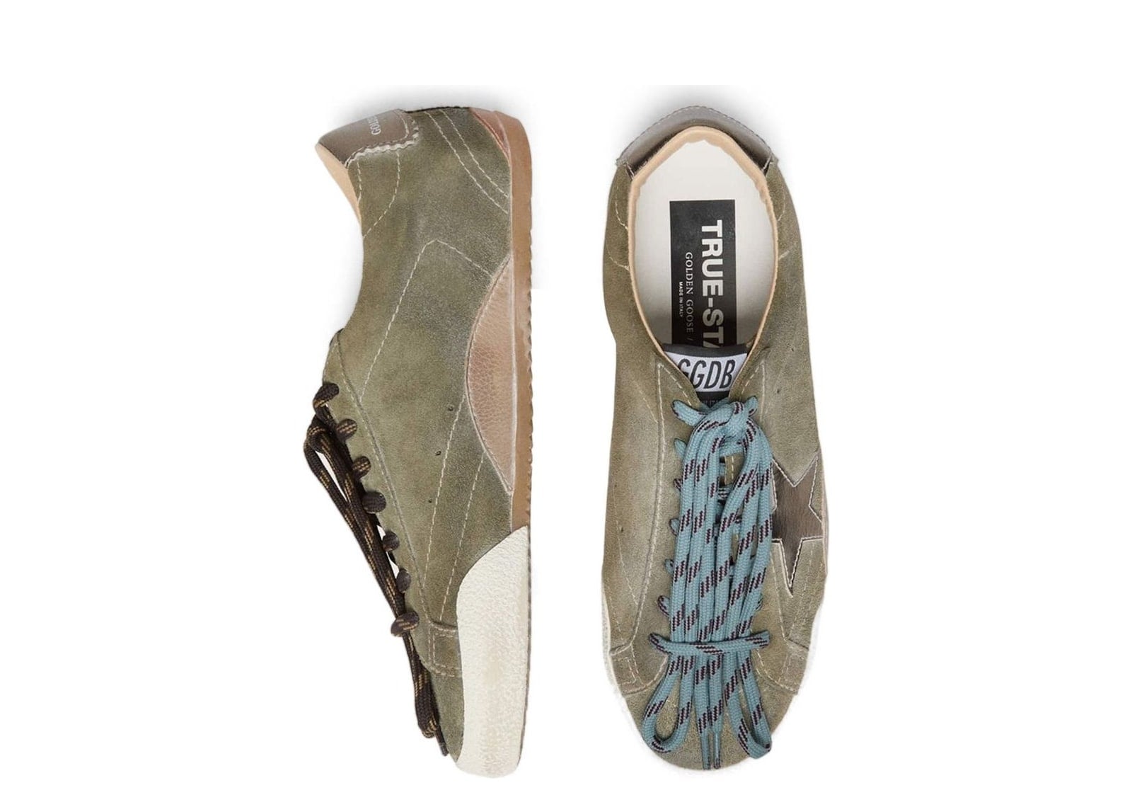 Golden Goose True-Star Olive Suede Gold Star (W) - görsel 3