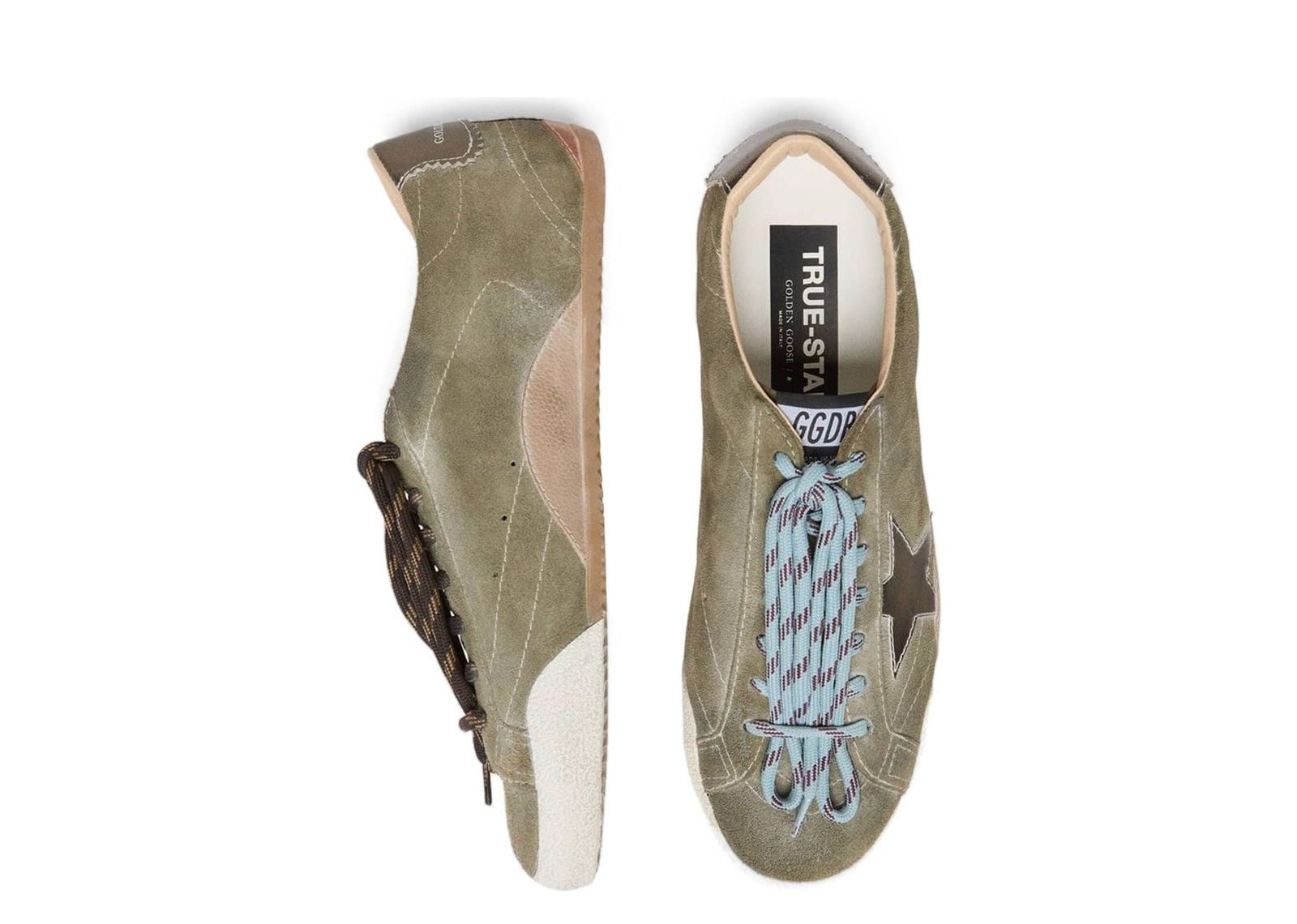 Golden Goose True-Star Olive Suede Gold Star - görsel 3