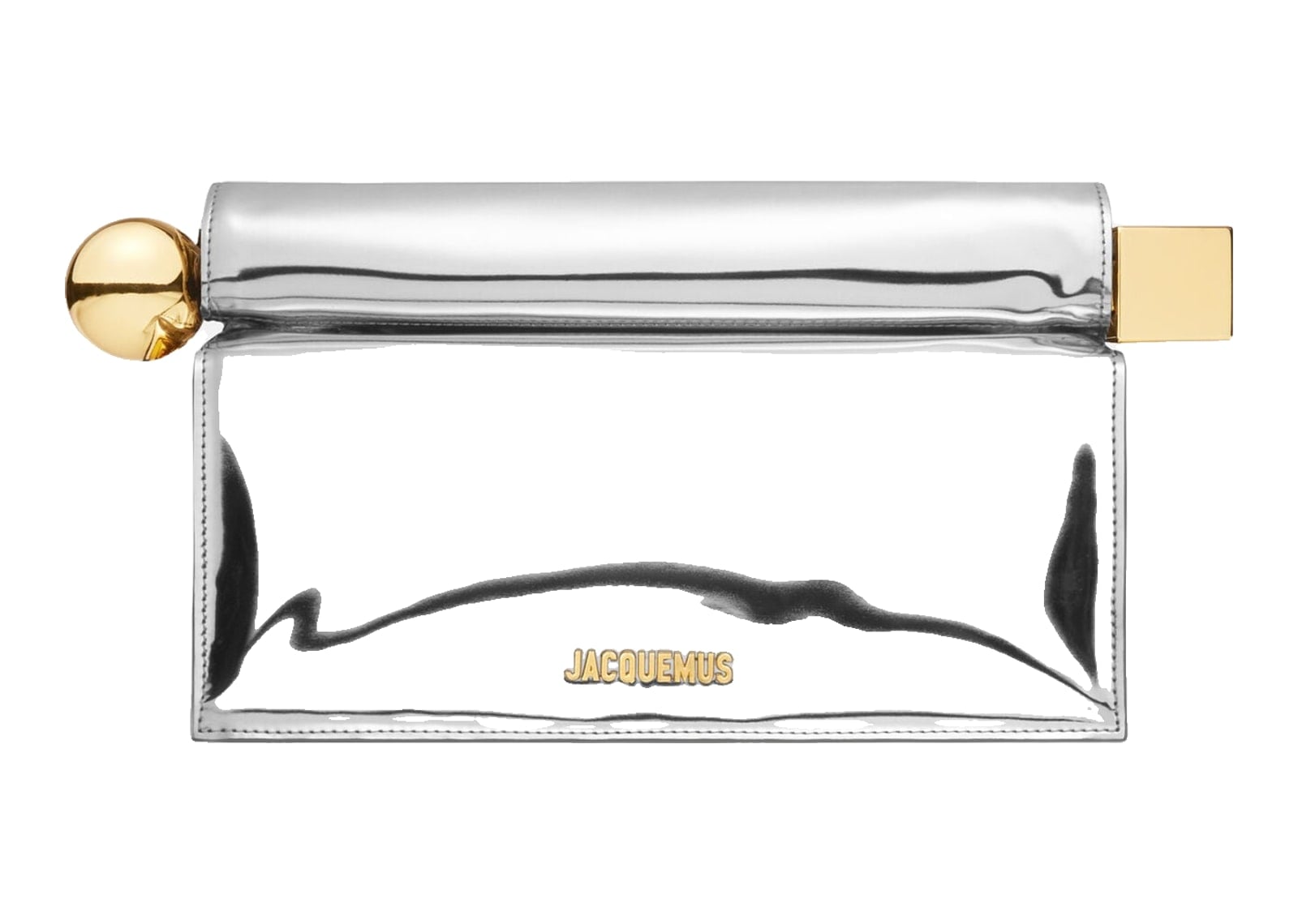 Jacquemus La Pochette Rond Carré Patent Silver