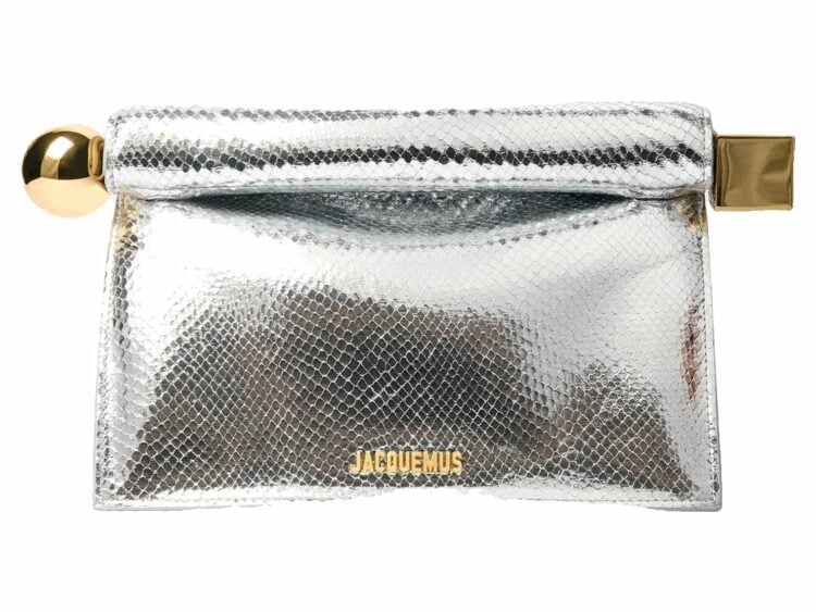 Jacquemus La Pochette Rond Carré Snake Silver