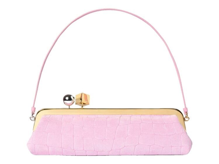 Jacquemus La Pochette Salon Croc Light Pink
