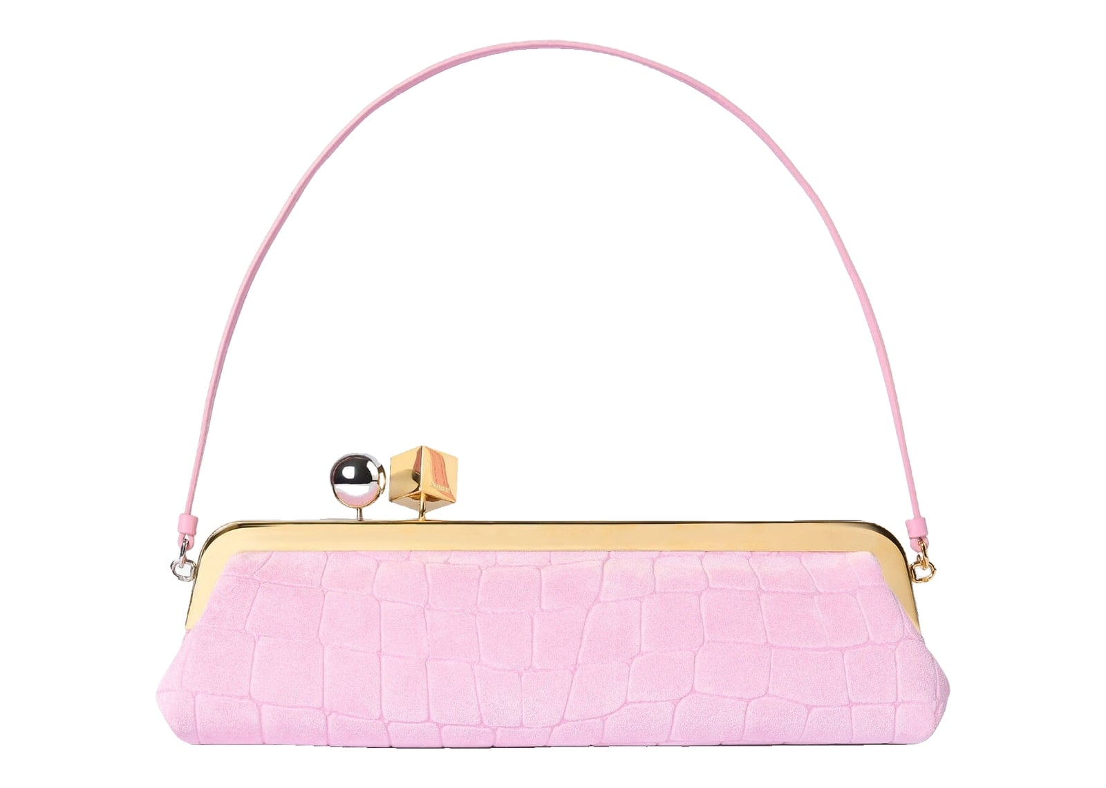 Jacquemus La Pochette Salon Croc Light Pink