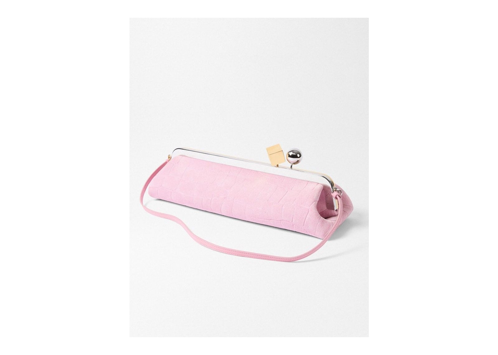 Jacquemus La Pochette Salon Croc Light Pink - görsel 4