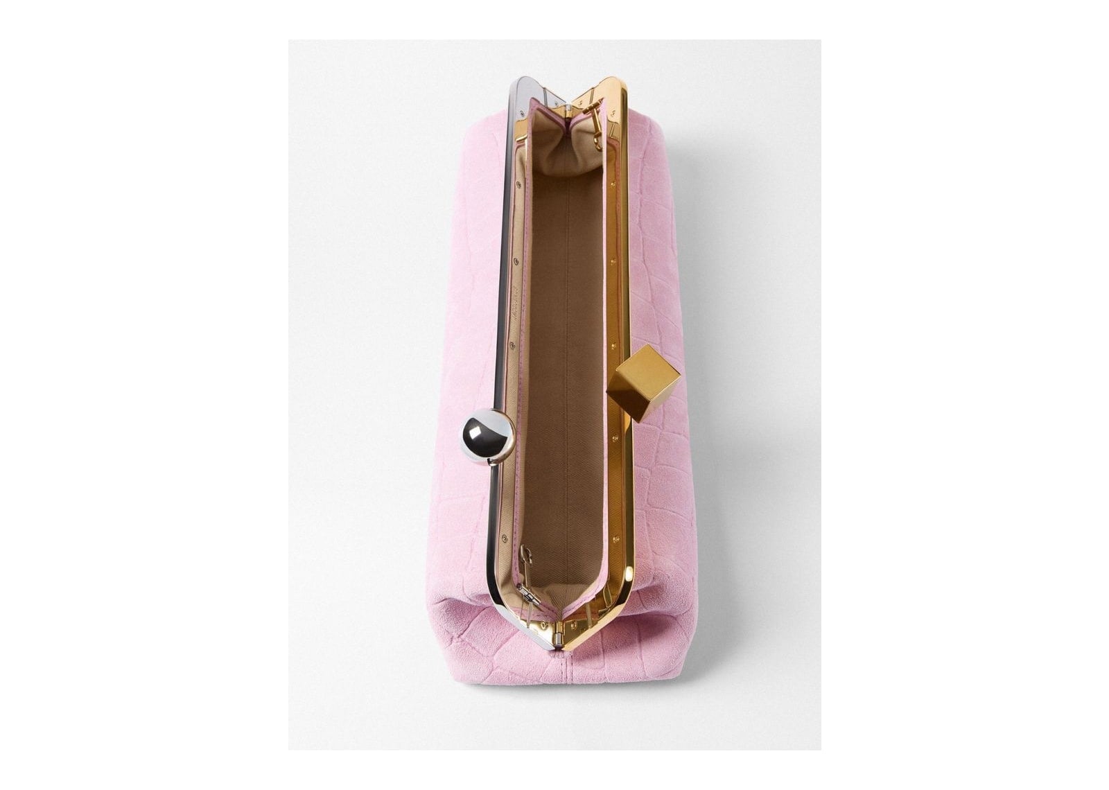Jacquemus La Pochette Salon Croc Light Pink - görsel 5