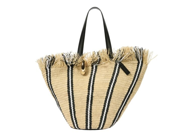 Jacquemus Le Bambola Natural/Black/White Stripes