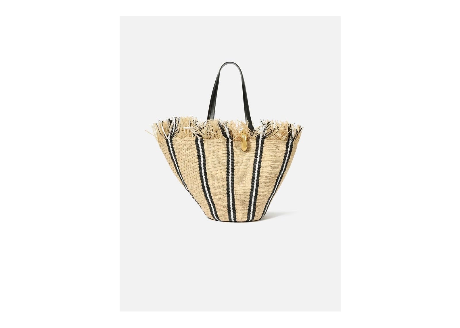 Jacquemus Le Bambola Natural/Black/White Stripes - görsel 3