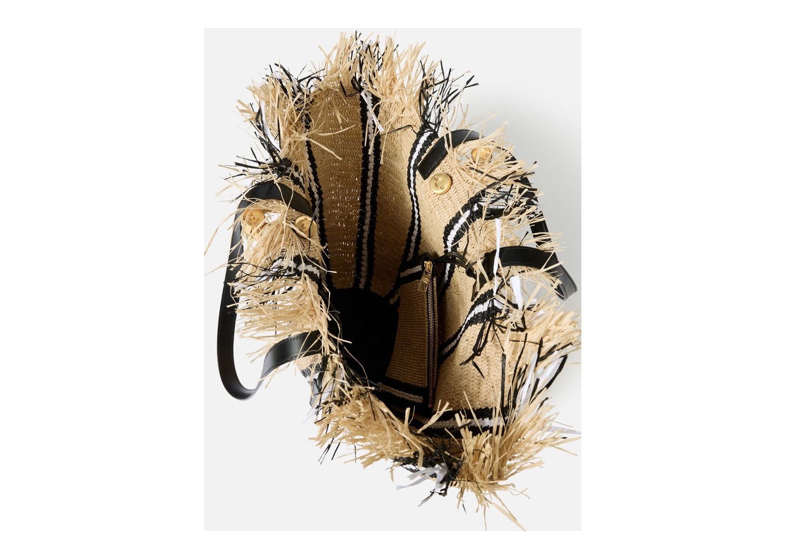 Jacquemus Le Bambola Natural/Black/White Stripes - görsel 4