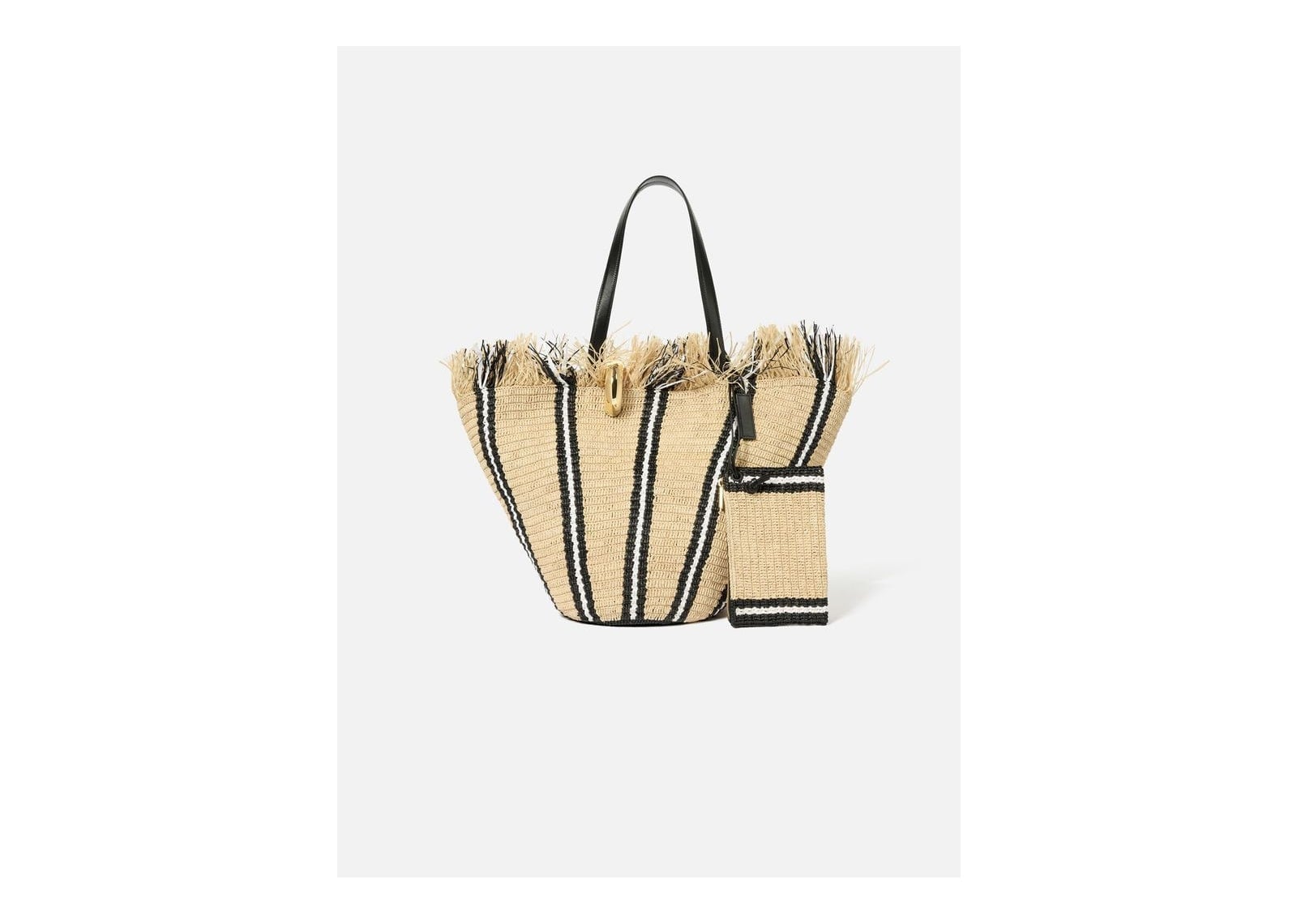 Jacquemus Le Bambola Natural/Black/White Stripes - görsel 5