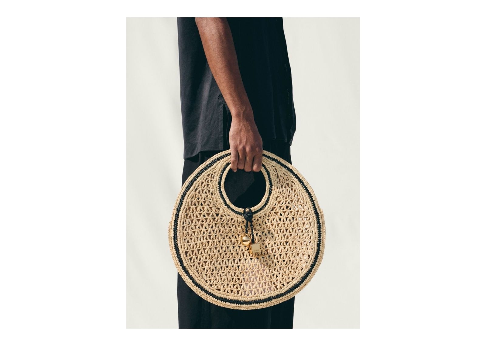 Jacquemus Le Petit Rond Spiaggia Natural/Black Details - görsel 3
