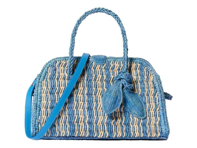 Jacquemus Le Petit Turismo Raphia Blue/Natural