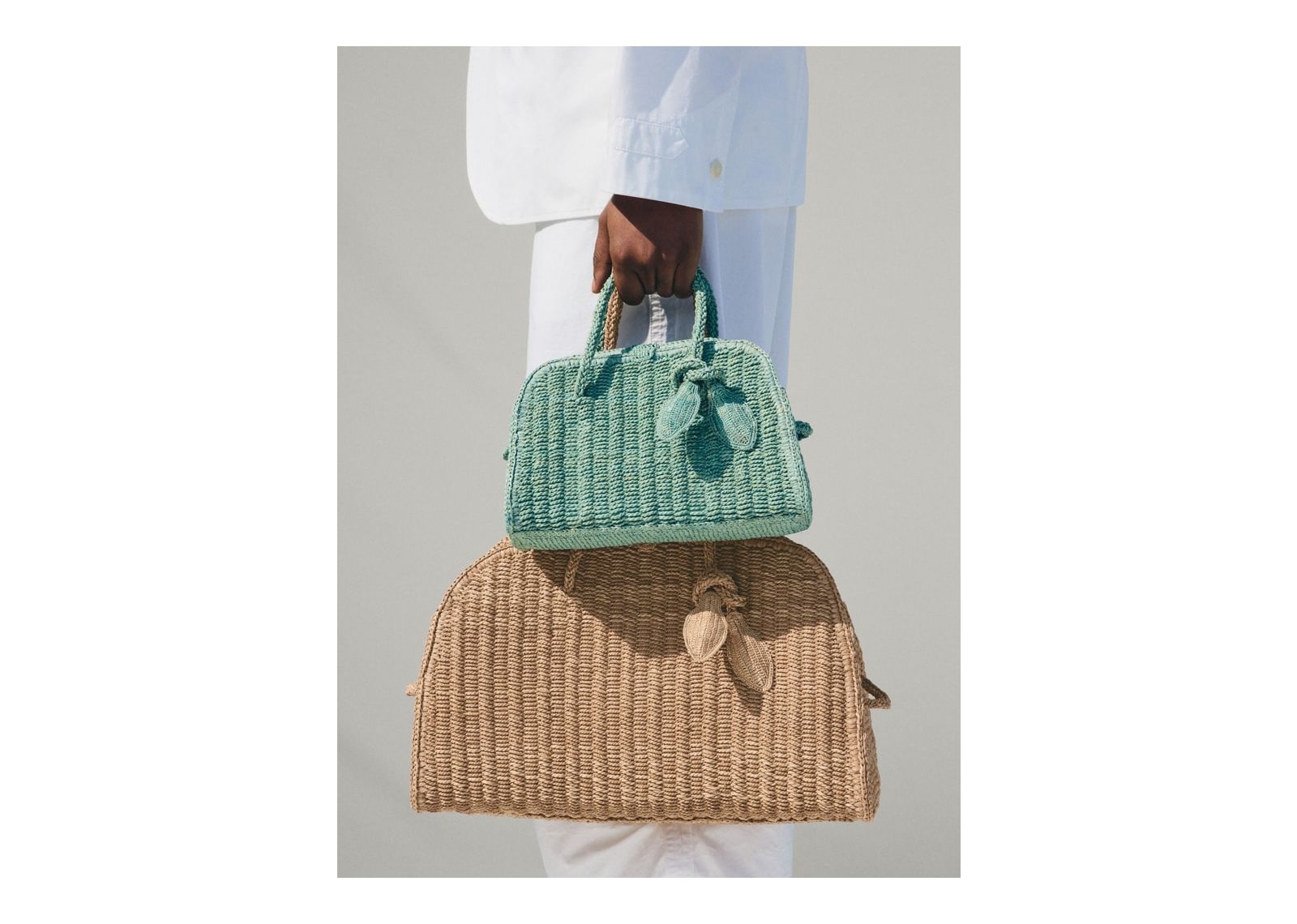 Jacquemus Le Petit Turismo Raphia Turquoise - görsel 3