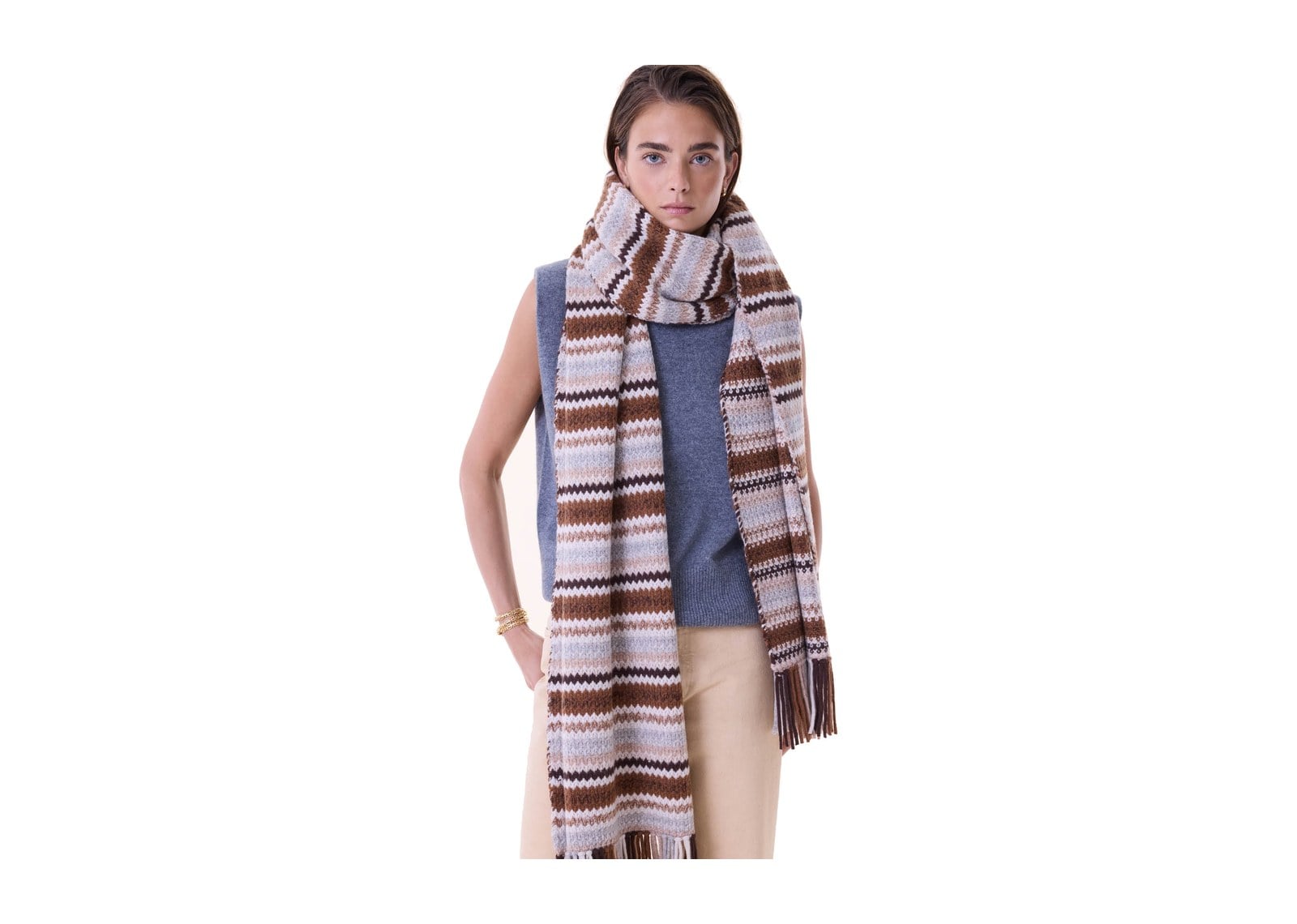 Kujten Scarf Ginny Camelo Brown - görsel 2