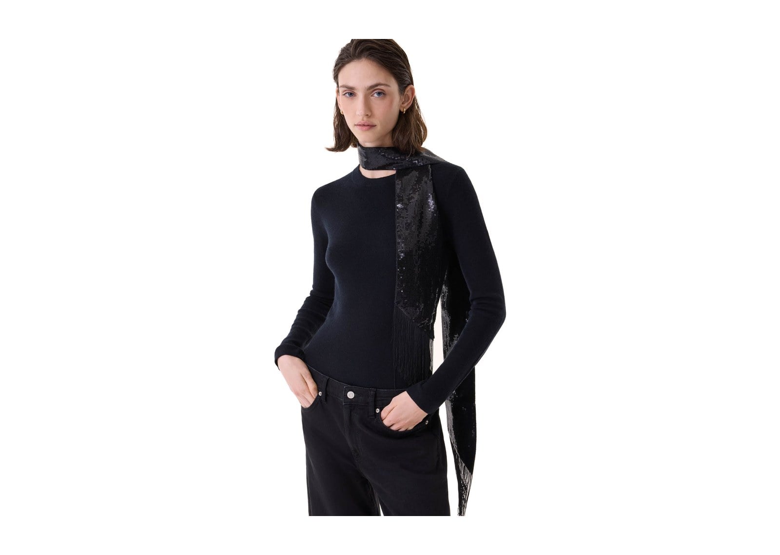 Kujten Scarf Lera Sequins Black - görsel 2