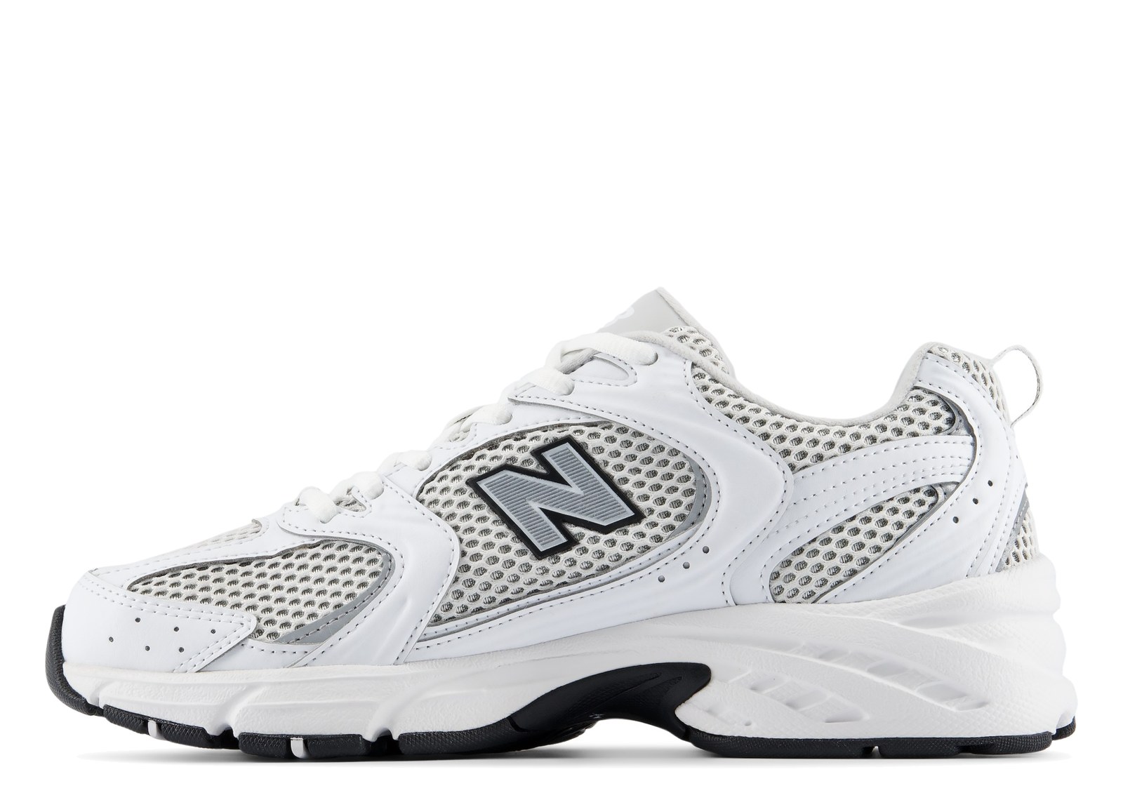 New Balance 530 White Silver Metallic Black Sole - görsel 2