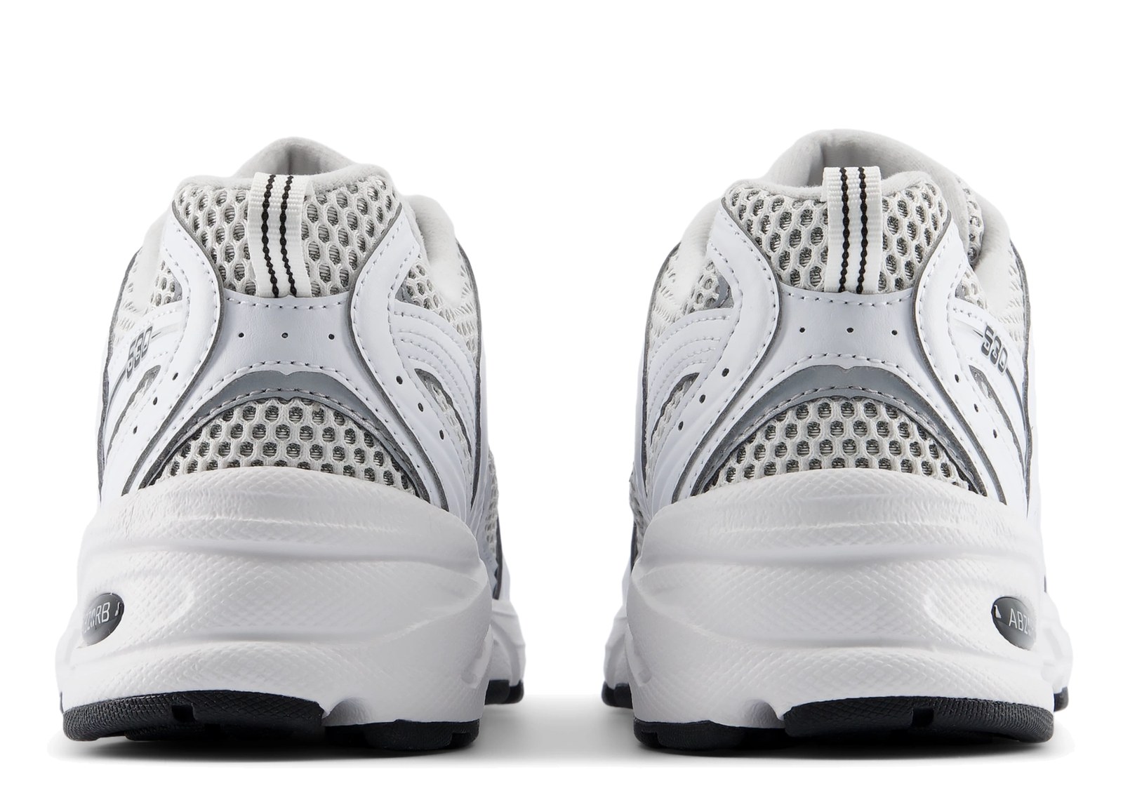 New Balance 530 White Silver Metallic Black Sole - görsel 3