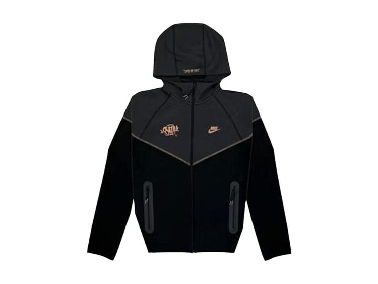 Nike Sportswear x Central Cee Tech Fleece Full Zip Hoodie Black Metallic Red Bronze